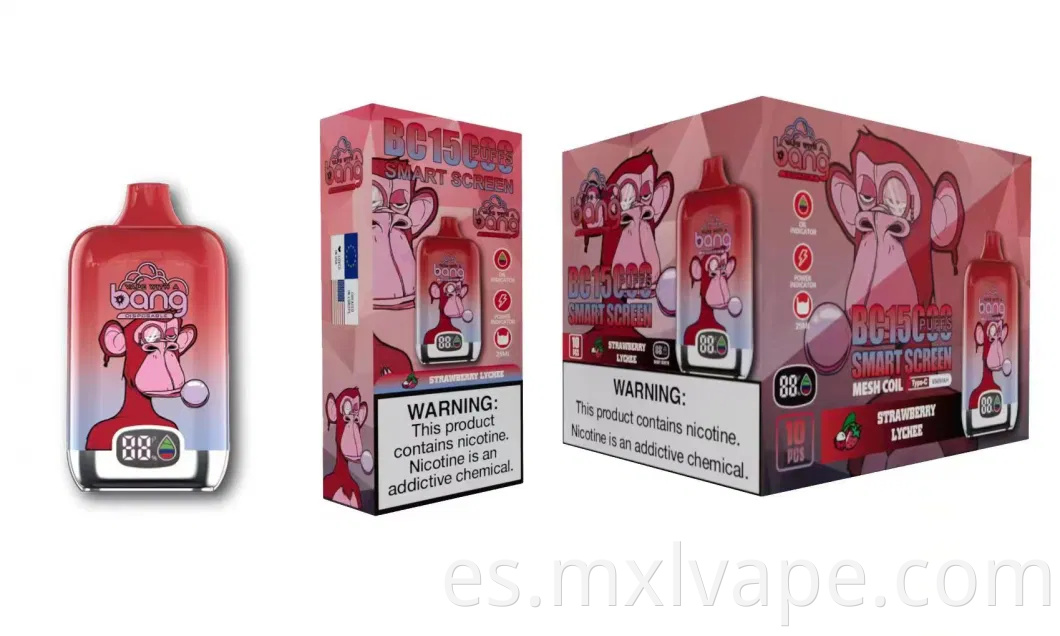 E cigarry bang king smart pantalla 15000/15k bocanadas de caja digital 12000 hojaldre vaporizador